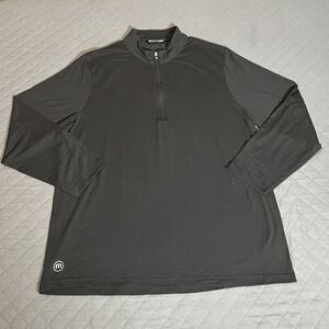 Travis Mathew Men's XXL Black 1/4 Zip Pullover Golf Performance Shirt Mock Neck